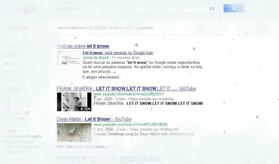 Faça nevar no Google