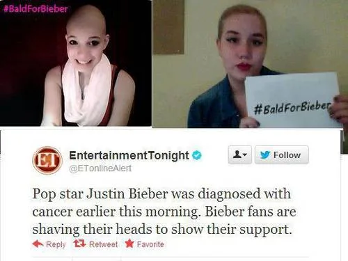 Fãs de Justin Bieber caem em pegadinha na Internet e raspam a cabeça